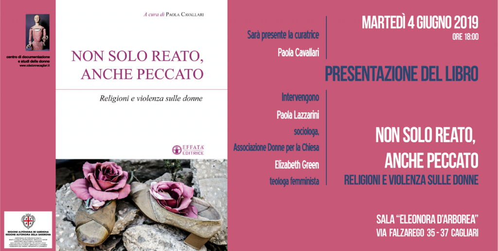 Banner 4.6.2019 "Non solo reato, anche peccato. Religioni e violenza sulle donne" a cura di (e con) Paola Cavallari