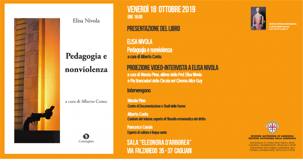 BANNER-18-10-2019 copertina Elisa Nivola - Pedagogia e nonviolenza" a cura di A. Contu